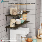 Floating Shelf Board for Wall 5/8" – No Brackets – 24" L x 12" W x 0.6" T Ash Melamine Wood Floating Shelves for Bathroom, Ki