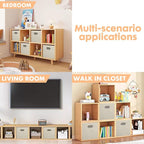 ShellKingdom Storage Bins, Foldable Fabric Storage Cubes And Cloth Storage Organizer Drawer with Metal Handle For Closet And 