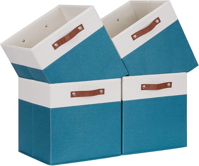 Temary Cube Storage Bins Storage Cube Bins for Home, 4 Pack Fabric Storage Bins for Organization, Storage Cubes 13x13 Cube Ba