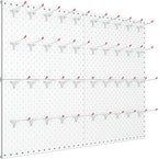 TORACK Metal Pegboard Panels and Hooks for Garage, Workbench, Shop, Shed Tool Organizer Peg Board with 1/8" & 1/4" Holes, Mod