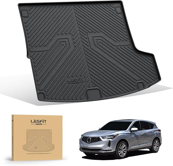 LASFIT Trunk Mat for Acura RDX 2019-2026, All Weather TPE Cargo Mats Custom Fit 2025 RDX Cargo Liner & Rear Trunk Liner, Black, Easy to Clean
