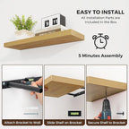 Dreamland 55 Inches Floating Shelves for Wall, 9.8" Deep Long Floating Shelves Set of 2, Large Display & Storage Shelf, Wall 