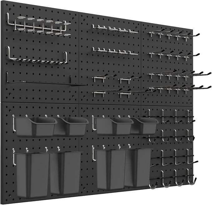 Peg Board Kit, Includes Pegboard and Accessories,with Hooks and Bins,Peg Board Wall Organizer for Office,Ornaments Display,Cr