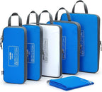 G4Free 6 Set Compression Packing Cubes, 3 sizes Travel Packing Organizers for Suitcases, Expandable Luggage Suitcase Storage 