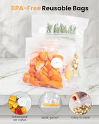 FEPPO Vacuum Sealer for Food with Visible Water Tank, Handheld Saver Compact Vacuum Sealer Machine with 30 Reusable Bags for 