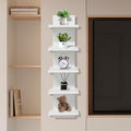 5 Tier Shelves for Wall, Decorative Wall Mounted Vertical Shelving Column Decor 30 Inch H Mounted Floating Storage Organizer 
