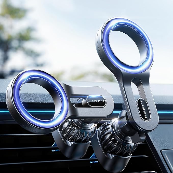 LISEN for MagSafe Car Mount, 2026 Magnetic Phone Holders for Your Car Air Vent Phone Mount, Hands Free Cell Car Phone Holder Accessories for Men Women fit iPhone 17 17e 16 15 14 13 12 Pro Max Kids