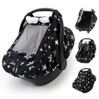 Car Seat Cover Baby Boy, Infant Car Seat Canopy Outdoor, 2 Layers with Mesh and Sun Shade Window for Summer Winter, Easy Acce
