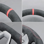 MEWANT DIY Stitching Steering Wheel Cover Wrap for Tesla Model 3 Highland 2023-2025/Model Y 2025 Highland for Tesla Model 3/Model Y Accessories(3D Style)