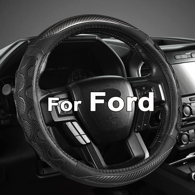 GIANT PANDA Car Steering Wheel Cover for Ford F150 F250 F350 Expedition 15.5-16 inches - Gray