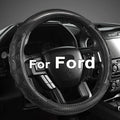 GIANT PANDA Car Steering Wheel Cover for Ford F150 F250 F350 Expedition 15.5-16 inches - Gray