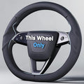 Steering Wheel Cover for Tesla Model 3 2024-Present Highland/Tesla Model Y Juniper 2025-Present, Leather Steering Wheel Cover for Tesla Model 3 Highland/Y Juniper Accessories, Black