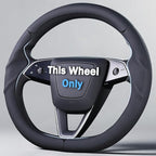 Steering Wheel Cover for Tesla Model 3 2024-Present Highland/Tesla Model Y Juniper 2025-Present, Leather Steering Wheel Cover for Tesla Model 3 Highland/Y Juniper Accessories, Black