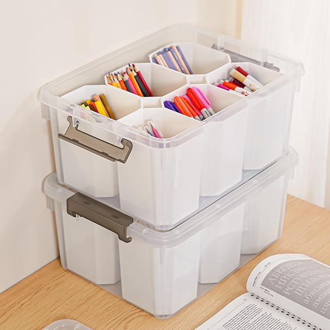 Citylife 17 QT Plastic Storage Bins Clear Storage Box with Lids Multipurpose Stackable Storage Containers for Organizing Tool