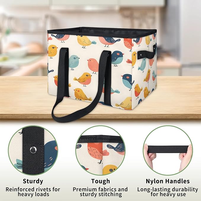 Reusable Grocery Bag, Foldable Large Shopping Tote Bag for Groceries Kitchen Picnic Car Trunk