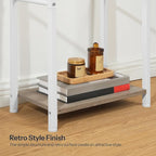 HOOBRO Free Standing Towel Rack for Bathroom, 2 Tier Blanket Rack, 16.5" L x 9.4" W x 31.5" H, Blanket Holder, Drying and Dis
