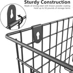 MaraFansie [Extra Large] Wire Basket 2-Pack Hanging Wall Organizer Cabinet Storage Basket Wall Mounted Shelves Rustic Farmhou