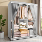 BAOKALER Portable Closet for Hanging Clothes 67 Inch Wide Large Capacity Portable Wardrobe Closet with Cover, Storage Shelves