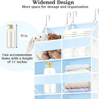 Blue Over the Door Organizer 5 Tiers, Extra Large Behind Door Storage of 10 Compartments, 80 lbs Weight Capacity Hanging Stor