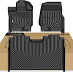 VIWIK TPE Floor Mats Full Set for 2015-2025 2026 Ford F-150 SuperCrew & 2022-2026 F 150 Lightning Without Under-Seat Fold Flat Storage | Custom Fit All-Weather Anti-Slip Car Liners