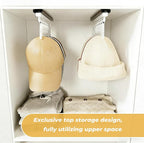 2 Pack No-Drill Wall-Mounted Baseball Hat Organizer, Hat Storage Rack Holds Up to 20 Caps, Hat Holder with 10 Damage-Free Cli