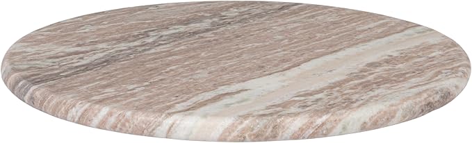 Creative Co-Op Round Marble Lazy Susan, Forest Brown