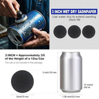 133 PCS Sanding Disc Drill Polishing Kit Sanding Attachment, 3 Inch Wet Dry Headlight Restoration Kit, Hook and Loop Sandpape