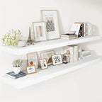 Vivelove 24/36/48/55 Inch Floating Shelves for Wall, 12 Deep Shelves for Room Wall Mounted, 2" Thick Floating Shelf for Livin