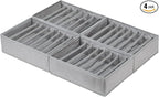 Qozary 4 Pack Drawer Organizers for Clothing, 8 Grids Foldable Closet Organizers and Storage Bins for Bedroom, Dresser Organi
