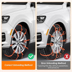 Qoosea Snow Chains Tire Chains for Car, Trucks, SUV 12 Pieces Universal Thickened Manganese Steel Emergency Snow Tire Chains,