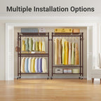VIPEK R2 Plus Rolling Clothes Rack for Hanging Clothes Heavy Duty Clothing Rack 3 Tiers Adjustable Metal Wire Shelving Garmen