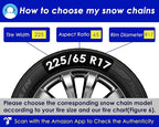 Snow-Chains Auto Fixing 1 Min Quick Fit Easy Installation Tire-Chains, Portable Reusable Universal Emergency Tire Traction Ch