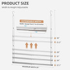 STORAGE MANIAC Hanging Closet Rod, Adjustable Width and Height Closet Hanging Organizer, Space-Saving Clothes Hanging Bar, Cl