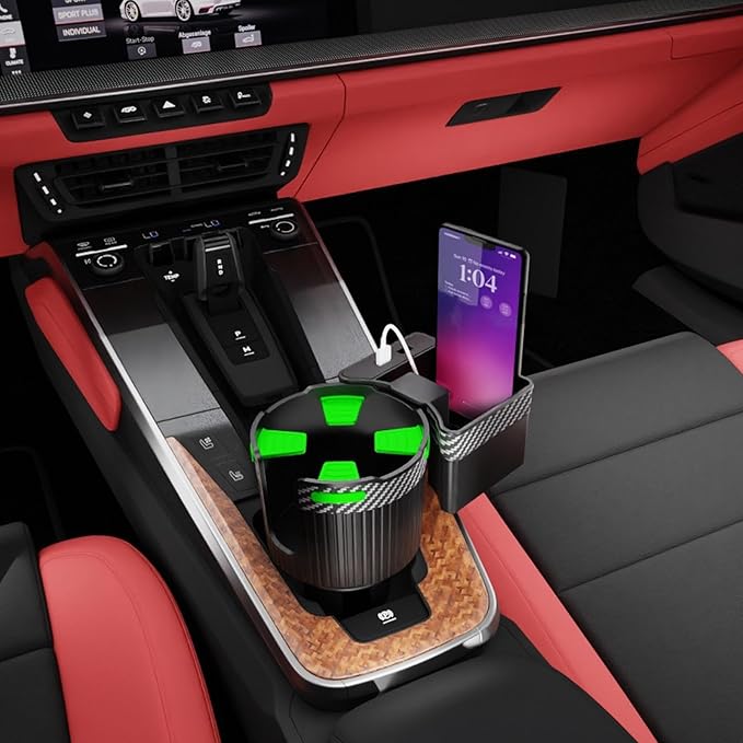 Big Cup Holder Phone Holder for Your car,with Rubber Lining Rotable cupholder Base Safely Hold The Big Water Bottle and Suppo