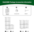 C&AHOME Wire Cube Storage, 4-Cube Storage Organizer Metal, C Grids Storage Bins Shelving, Modular Bookshelf Shelf, Closet Cab