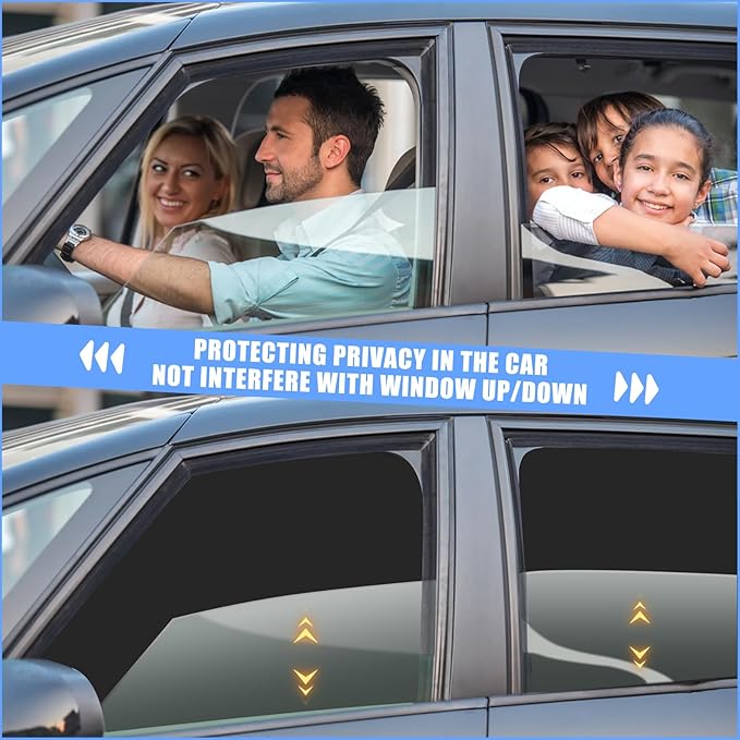 Zatooto Car Window Sun Shade - Blackout Shade for Side Windows, Protects Privacy, Reflects Sunlight, Reversible, Universal Fit, Silver
