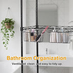 2 Pack Large Grid Wall Baskets with S-Hook - Gridwall Accessories Set Black Metal Hanging Shelf Basket Bins Organizer - Modul