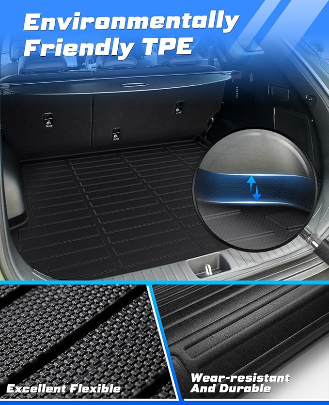 Sunsdrew Trunk Cargo Liner for 2023-2025 Kia Sportage Accessories (Include Hybrid), Rear Cargo Mat Trunk Mat All Weather Protection TPE Rubber Raised Edge (Not for PHEV)