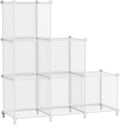 AWTATOS Cube Storage Organizer, Closet Organizers and Storage, 6 Cube Shelves Bookshelf, DIY Stackable Plastic Clothes Organi