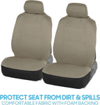BDK PolyPro Car Seat Covers Full Set in Solid Beige, Front and Rear Split Bench Seat Covers for Cars, Easy to Install Car Sea