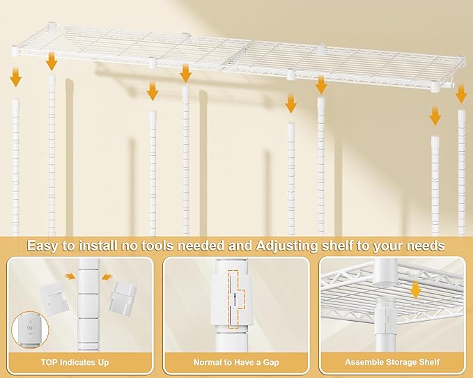 ULIFHOME E14C Pro Heavy Duty Closet Organizer System，Freestanding Clothing Racks for Hanging Clothes，Adjustable Garment Rack 