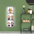 4-Tier Wall Shelf Unit with LED Lights, Floating Lack Shelf for Home Decor, Wall Mounted Vertical Display Shelf for Bedroom L