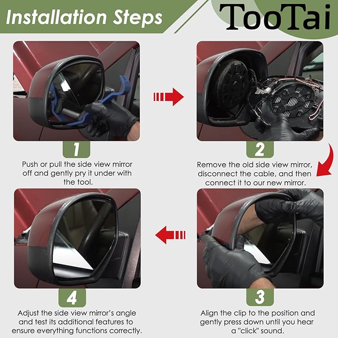 Passenger Side Replacement Mirror Glass - compatible with Cadillac, GMC & CHEVY vehicles - 2009-2014 Escalade/Yukon/Tahoe, Blind Spot Detection, w/o Auto Dimming, 20778441