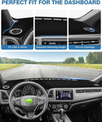 FIILINES Dash Cover Fit for Honda HR-V HRV 2016-2022 Dashboard Cover HRV Accessories Dashboard Mat Sunshade Nonslip Mesh Prot