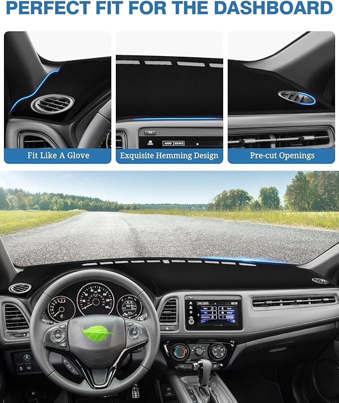 FIILINES Dash Cover Fit for Honda HR-V HRV 2016-2022 Dashboard Cover HRV Accessories Dashboard Mat Sunshade Nonslip Mesh Prot