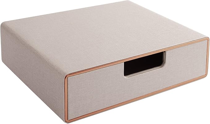 Stackable Drawer Organizer PU Leather Classic Handmade,Organize Home Office Desk Accessories and Sort Letter-Size Paper/a4 Do