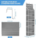 Over the Door Organizer with 5 Large Pockets, 5+3 Tiers Shelf Hanging Door Organizer, Adjustable Hanging Closet Organizer wit