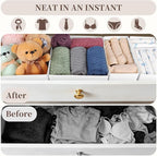Drawer Organizer Clothes, 16 Pack Dresser Organizer Bins, Foldable Closet Organizers and Storage Fabric Dresser Bins, Shallow