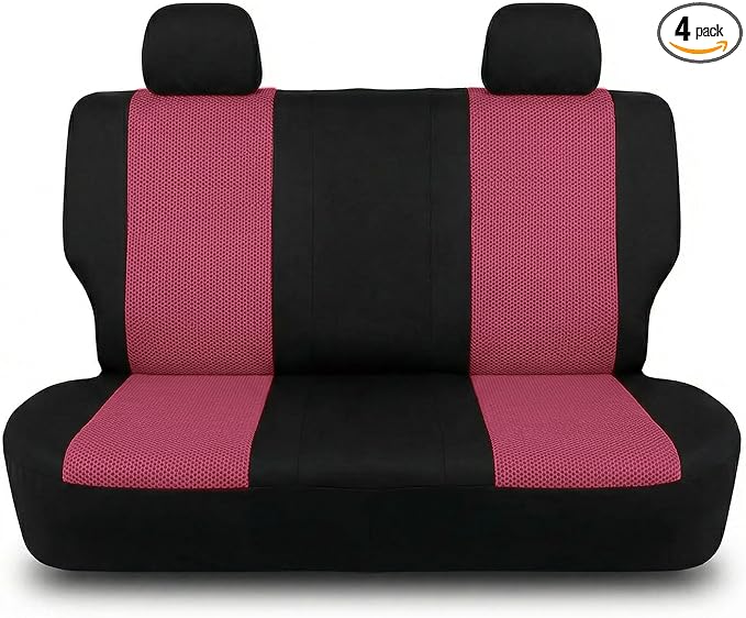 FH Group Automotive Rear Car Seat Covers for SUV, Trucks, Sedan and More - Universal Fit Rear Solid Bench Design Interior Acc