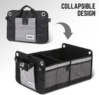 DNA Motoring Trunk Organizer for Car, 70L Large Capacity Foldable Trunk Organizer, Multi Compartment Car Trunk Organizer